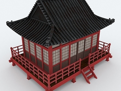 现代艺术风格建筑 中式 亭子 寺庙