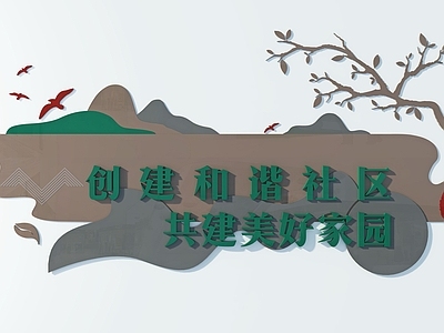 现代社区展板