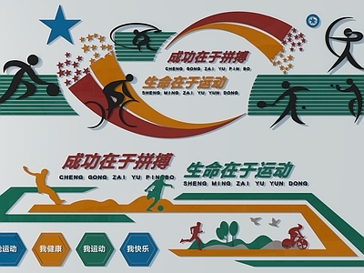 现代体育运动展板