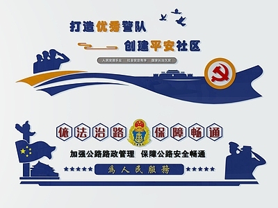 现代警队文化展板