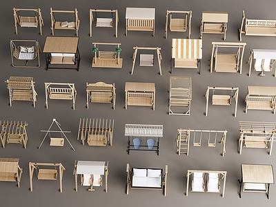 新中式现代秋千椅 现代秋千 秋千组合 吊椅 户外秋千