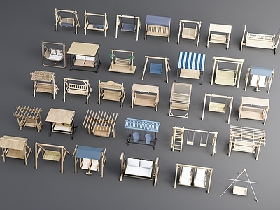 新中式现代秋千椅 现代秋千 秋千组合 吊椅 户外秋千