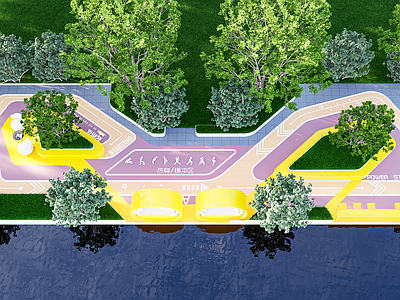 现代口袋公园 运动建身 街角公园 滨水公园