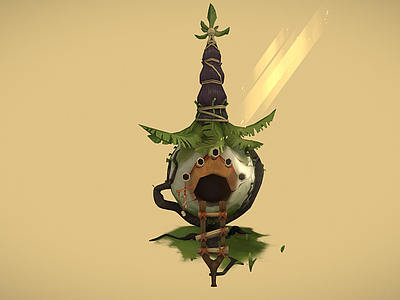 现代艺术风格建筑 卡通建筑 卡通屋子 野人小屋 树屋 洋葱形房子