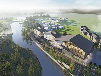 新中式现代商场建筑 现代中式商业建筑 商业建筑 现代中式