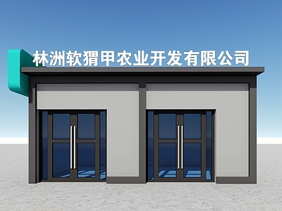 现代办公楼 小办公楼 民房 玻璃门