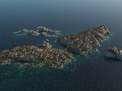 现代滨水景观 岛屿 海景