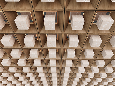 现代新中式吊顶 会议室吊顶 阵列吊灯 餐厅吊顶 吊灯设计