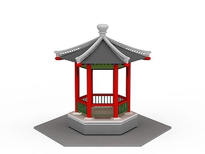 现代其他景观小品 公园凉亭