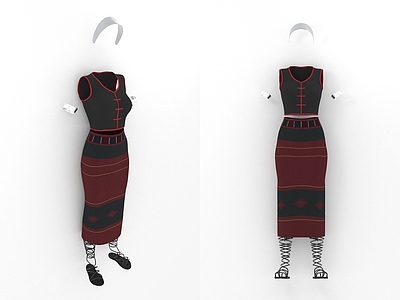 衣服 民族服装 长裙 背心 女性服装 女装