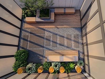 现代简约办公景观 中庭景观 办公景观 庭院景观