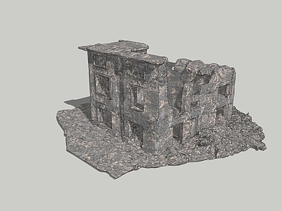 现代风格建筑 破损建筑 战损版