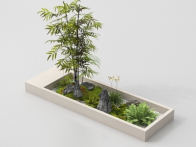 现代其他小品 现代室内景观 景观造景 植物堆 景观树