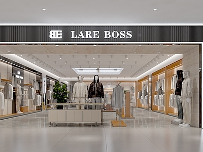 现代轻奢服装店 女装店 男装店 服装店 服装展厅 服装外立面