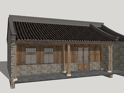 中式古建筑 古建筑 民居