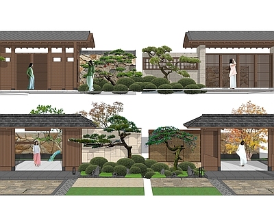 日式庭院门 庭院门 庭院木门