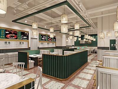 现代火锅店 现代 简约 轻奢 火锅店 猪肚鸡