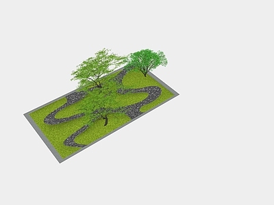 现代别墅庭院 庭院