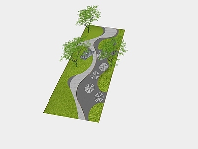 现代别墅庭院 庭院