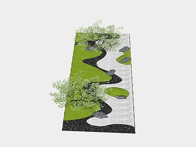 现代庭院小品 庭院地形