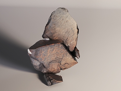 现代复古石头 岩石 自然石头 岩画