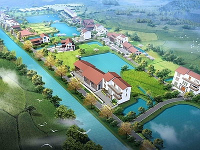 中式风格建筑 乡村规划 乡村建筑 田园 民宿