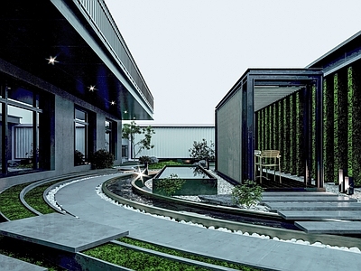 现代别墅庭院