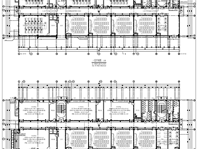 现代学校建筑 中学教学楼建施图 内廊教学楼建施 施工图