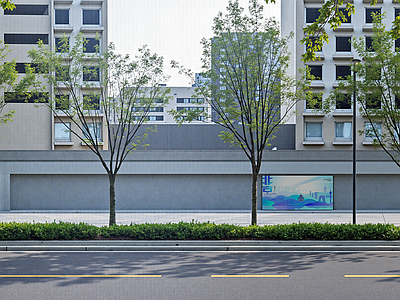 现代极简街道外景 道路 街道 大街