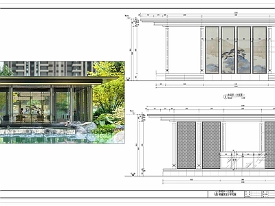 新中式中式廊架 钢结构廊架 阳光会客厅 休闲廊架 新中式休闲亭 风雨连廊 施工图
