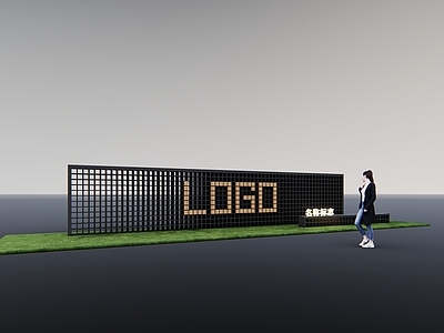 现代景墙 现代景墙 创意景墙 框架景墙 钢结构