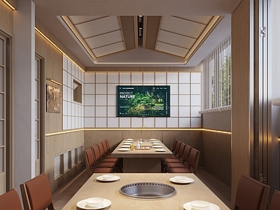 现代日式包厢 烤肉包厢 烟火气 现代韩式烤肉店 木色烤肉店