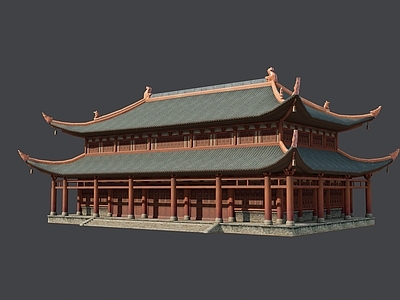 中式古建筑 主殿建筑 寺庙建筑