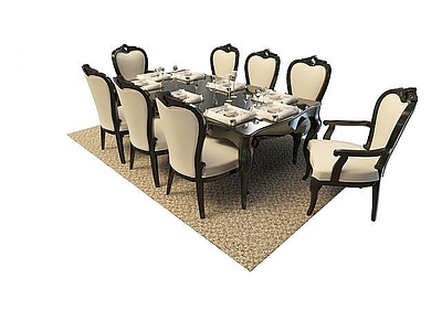 现代酒店桌椅组合