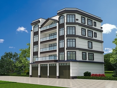 新中式中式艺术风格建筑 农村自建房