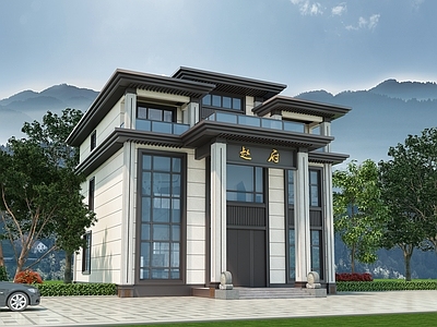 新中式中式艺术风格建筑 农村自建房