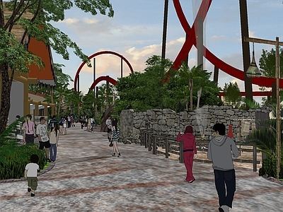 现代乡村公园 自然山林公园 雨林热带公园