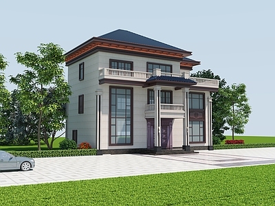 新中式中式艺术风格建筑 农村自建房