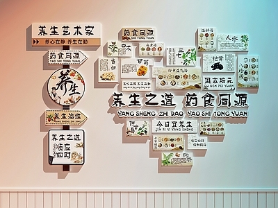 现代文化墙 医院文化墙 中医养生文化墙