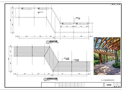 现代廊架 折型廊架 异形廊架 钢结构廊架 施工图