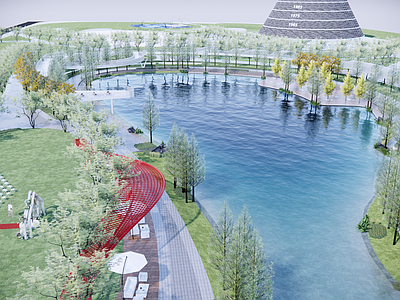 现代滨水景观 滨水公园 湿地公园 湖景