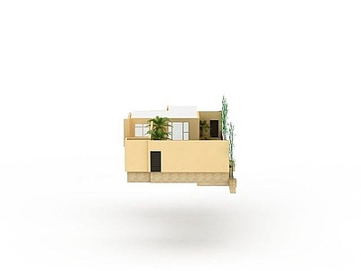 现代其他景观小品 黄色建筑物