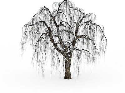 现代办公桌 挂雪垂柳
