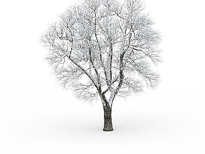 现代办公桌 挂雪景观树