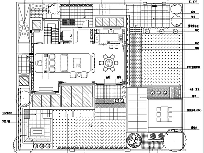 现代简约庭院 花园方案 施工图