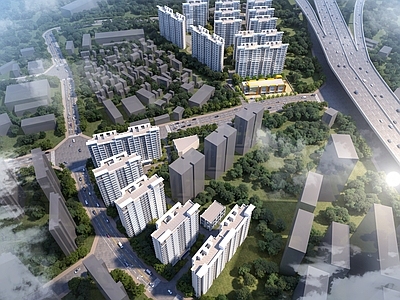 现代简约高层住宅 居住区 安置房 高层建筑 现代风住宅