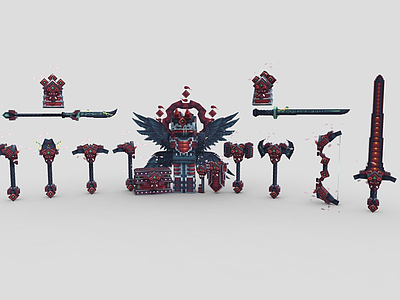 军事器材 游戏武器套装 动画武器套装 弓箭刀剑斧催长枪