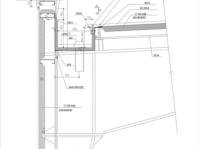 屋檐节点 钢结构外墙 天沟 施工图