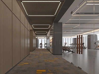 现代健身房 现代健身房走廊 现代走廊