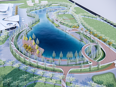 现代景观公园 城市公园 湿地公园 湖景公园